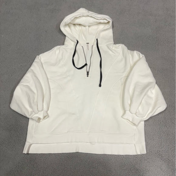 3396 Free People High Road Pullover Sweatshirt Dolman Sleeve Ivory Size Small - Picture 2 of 12